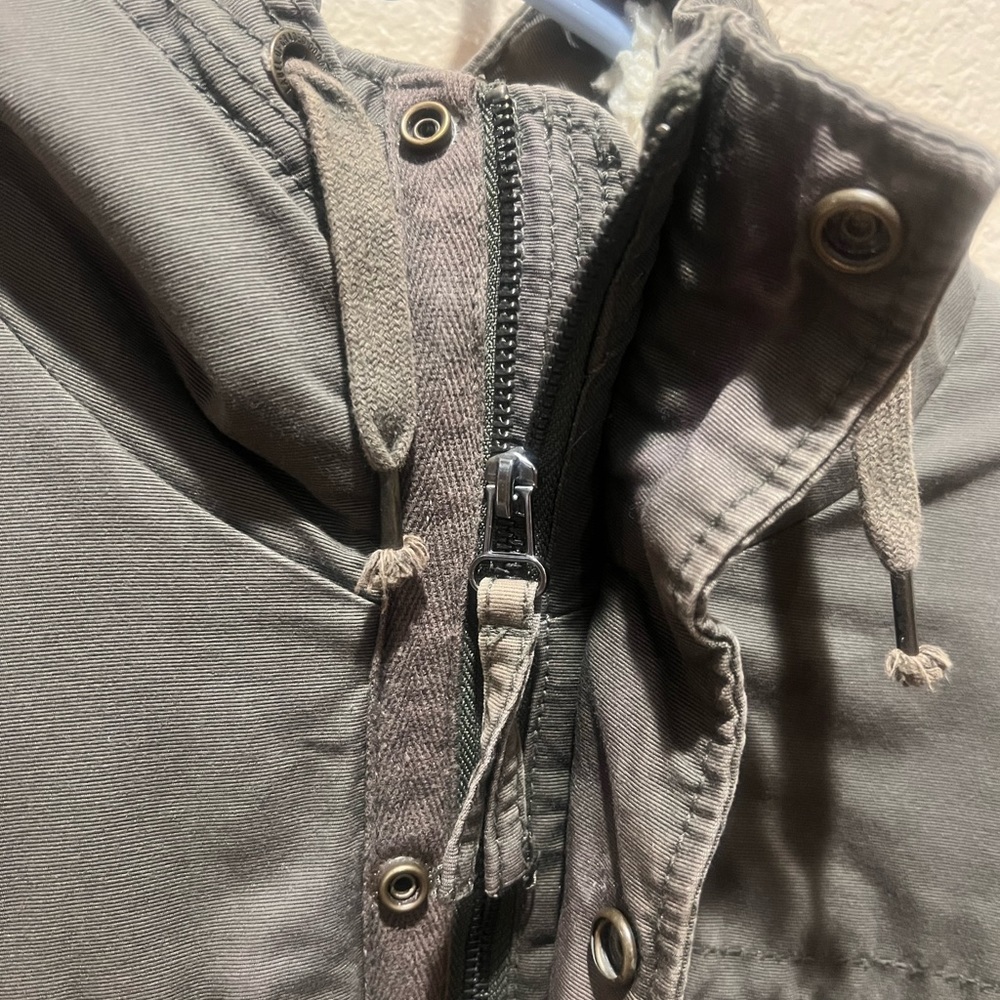 Men’s L.O.G.G. H&M Military Green Field Unisex Jacket w Hood - Picture 6 of 13